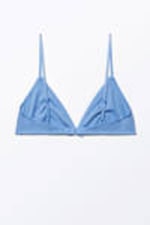 Blue - Pearl Pointelle Triangle Bra - 1