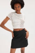 Black pinstripe - A-line mini skirt - 0