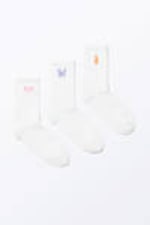 White - Embroidered Mix - 3-pack Embroidered Socks - 0