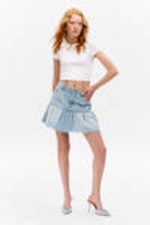 Fresh Blue - Light Blue - Pleated Mini Denim Skirt - 0