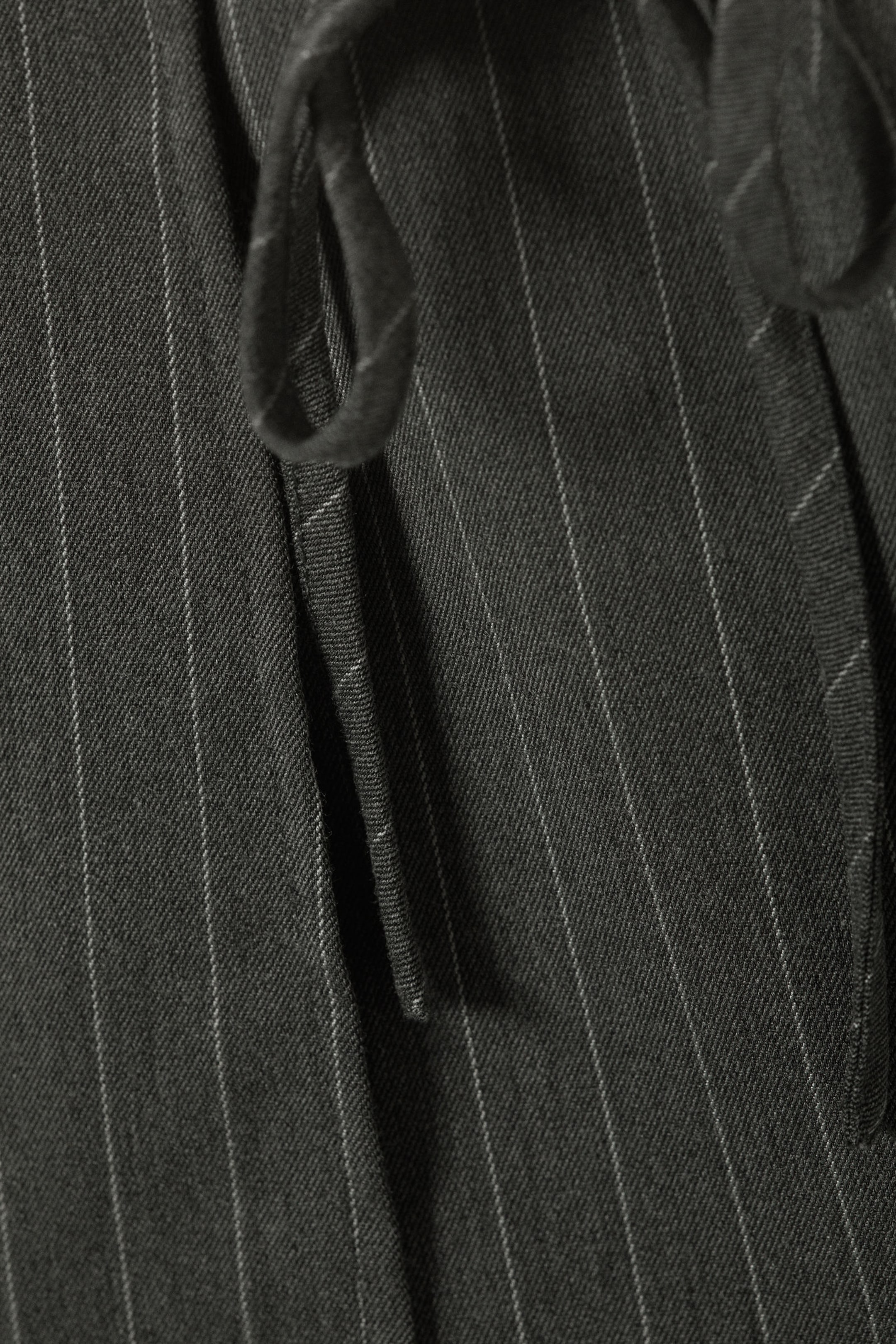 Dark Grey Pinstripe - Mini Wrap Skirt - 4