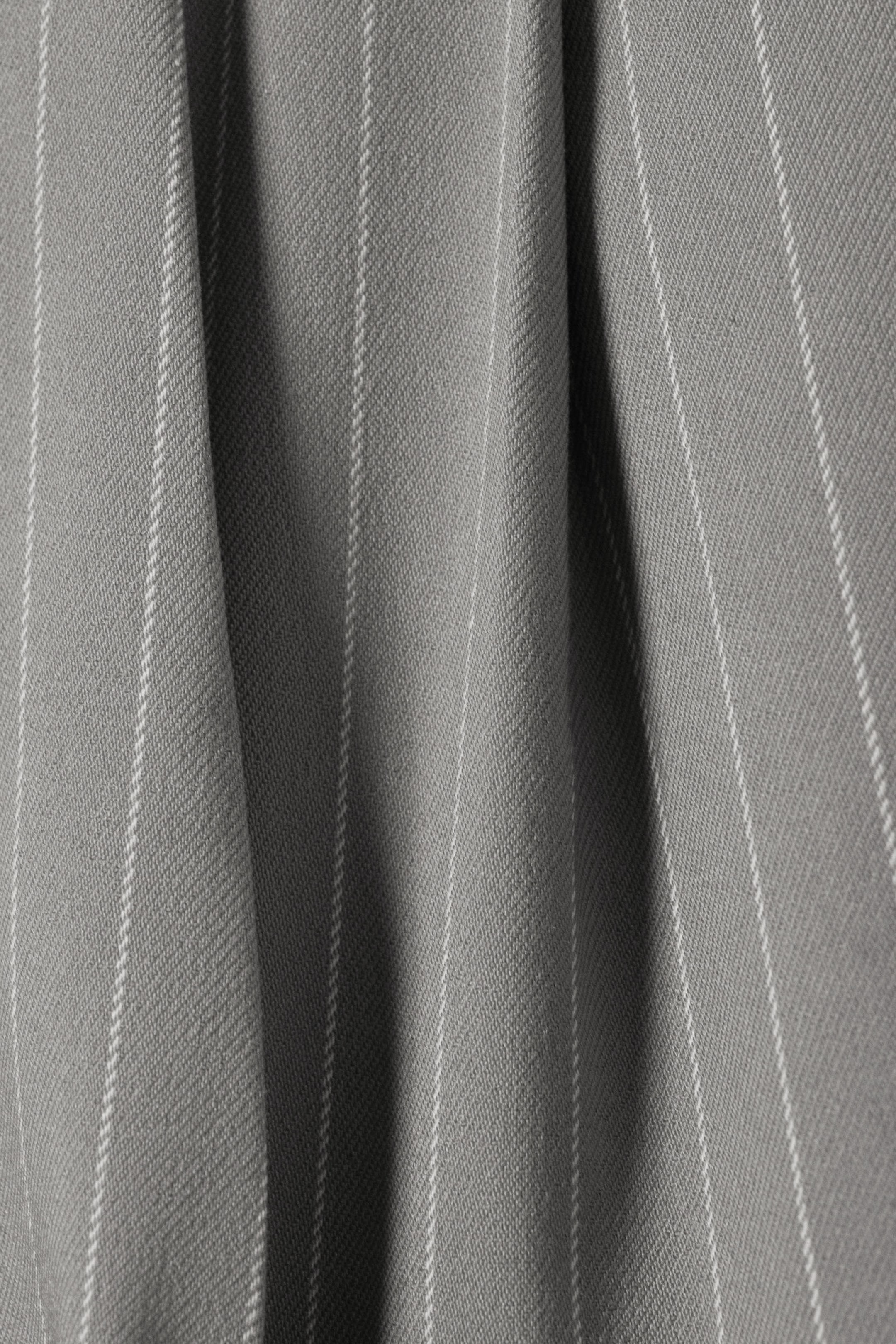 Striped Grey - Wide Leg Trousers - 4