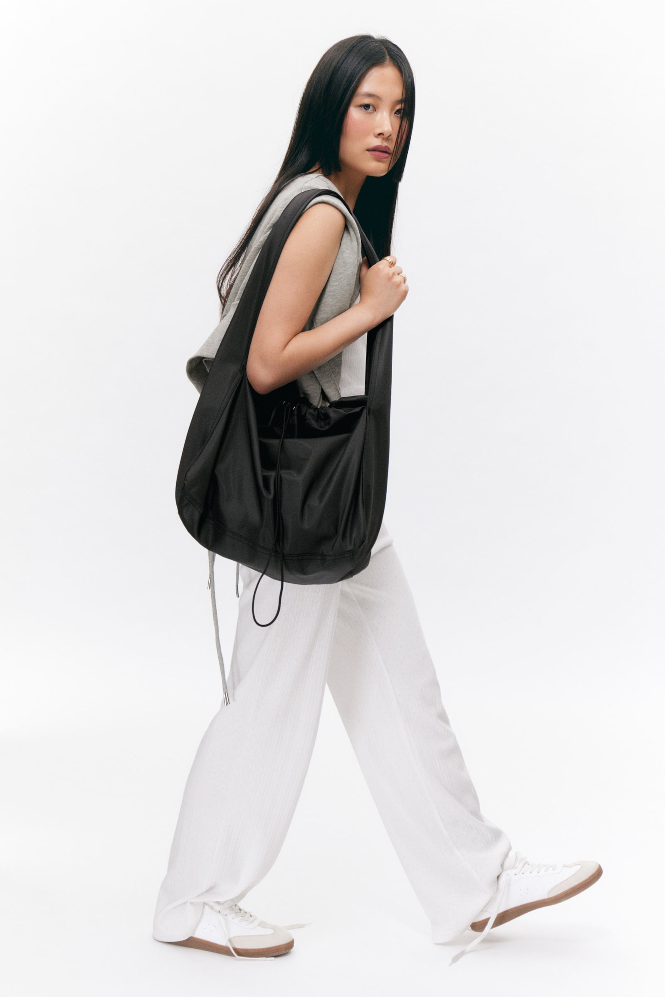 #272628 - Large Rectangular Drawstring Shoulder Bag - 2