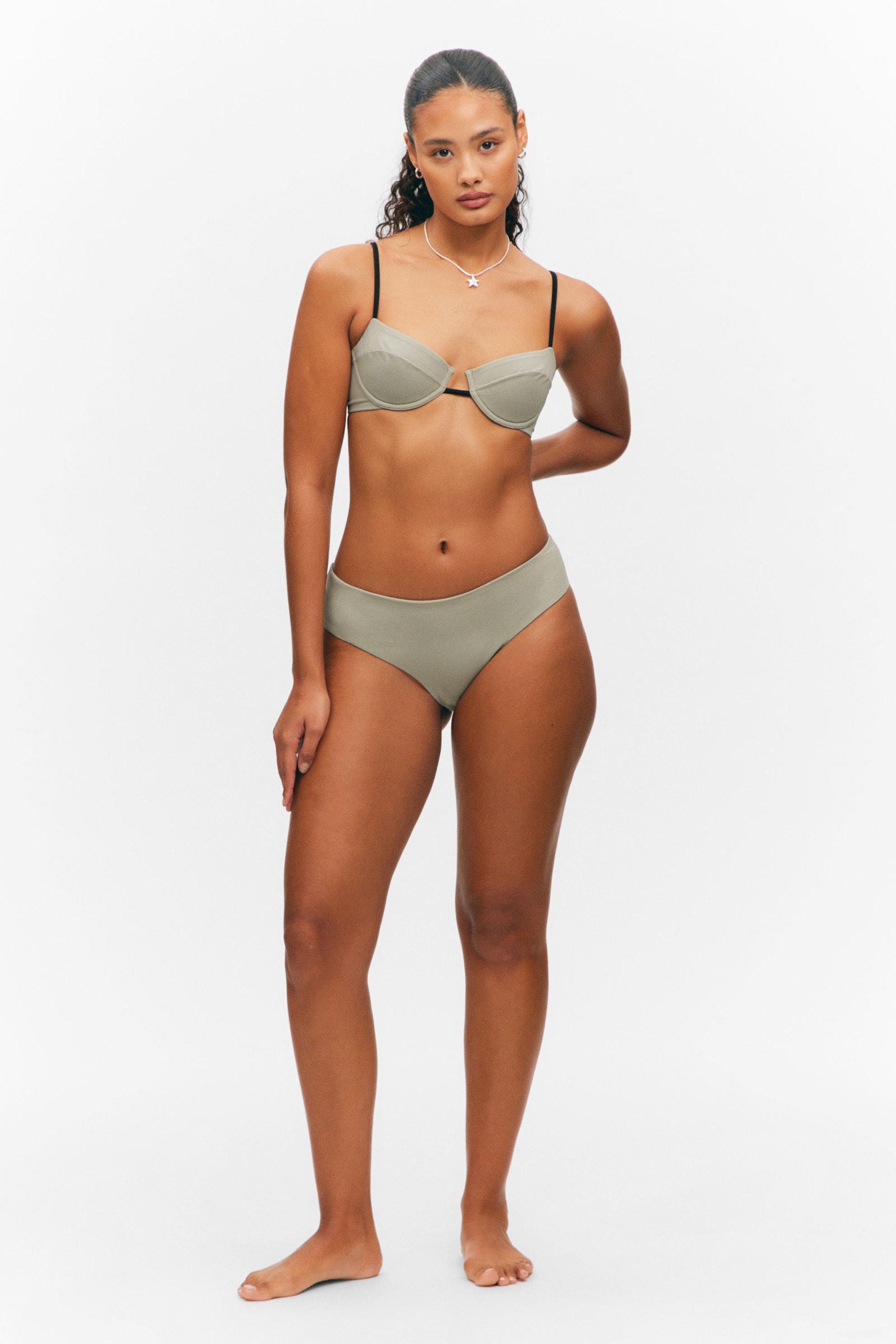 #8D8C81 - Seamless Hipster Bikini Bottoms - 1