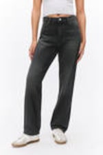 Midnight Black - Black - Aimo Mid Straight Jeans - 2