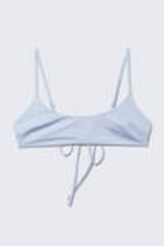 Shiny Light Blue - Scoop Neck Bikini Top - 4