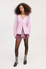 Light Pink - Fluffy knit cardigan - 1