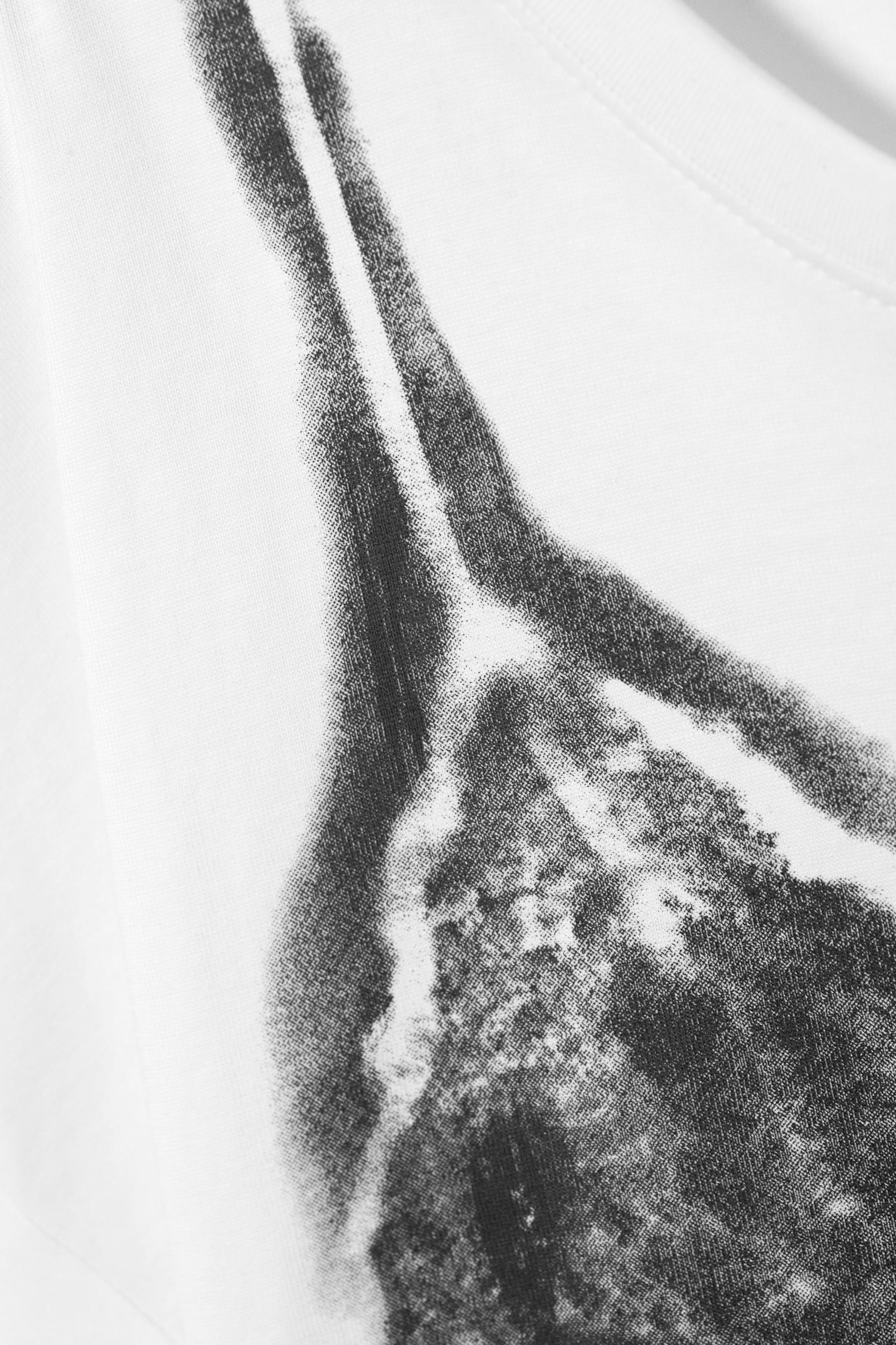 White - Lingerie Print - Oversized Cotton T-shirt - 4