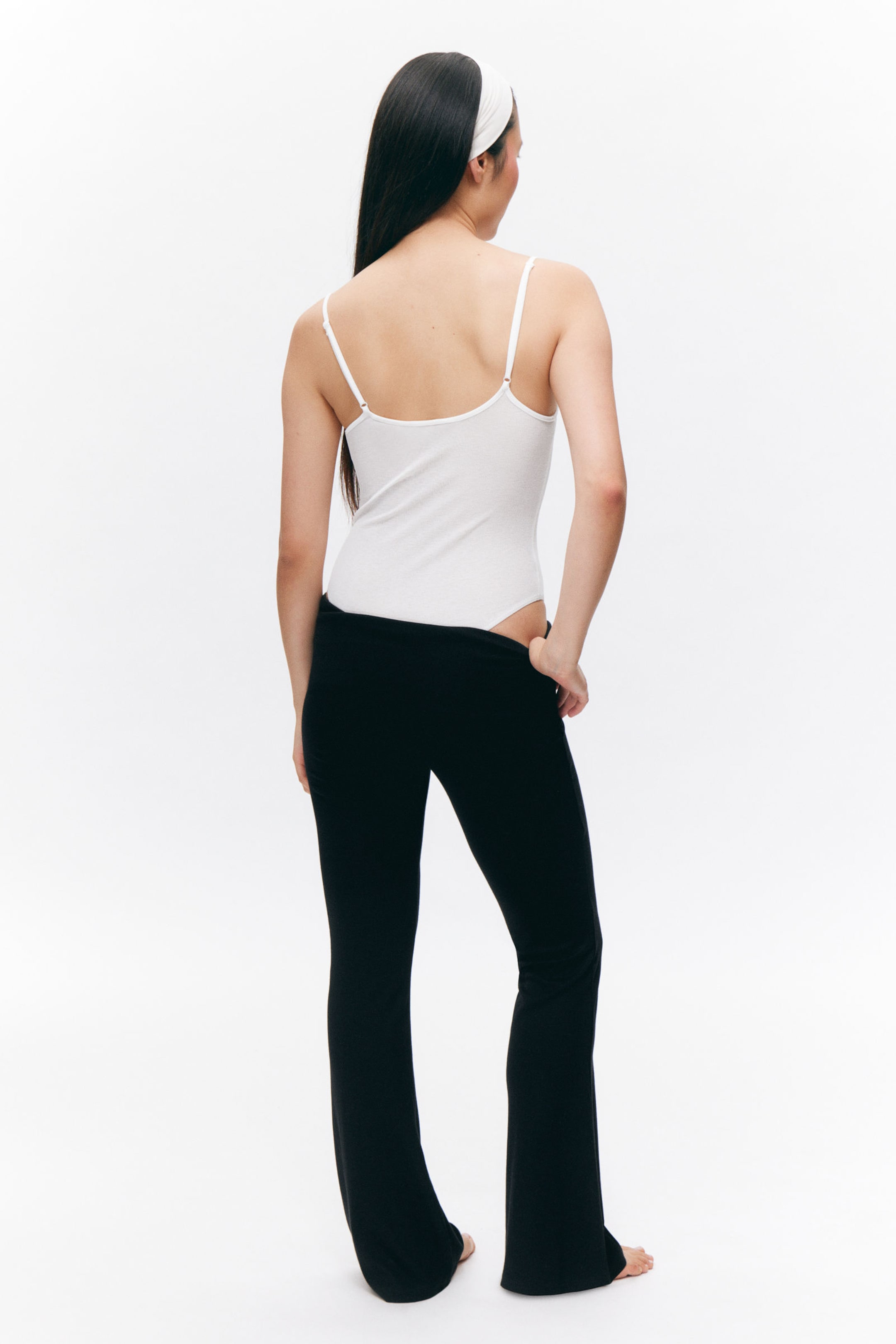 White - Ribbed Bodysuit - 2
