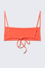 Bright Red - Structured Square Neck Bikini Top - 4