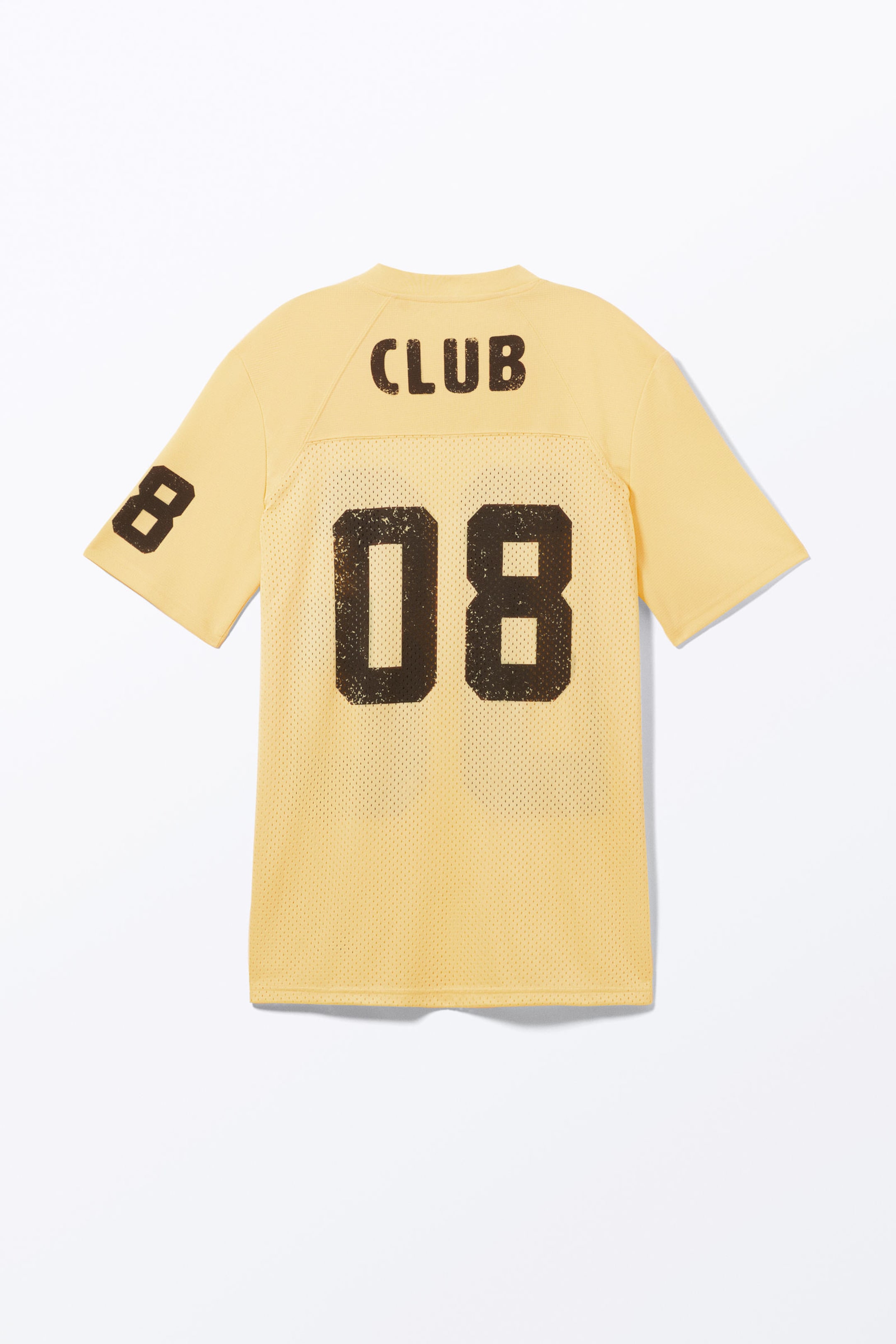 Light Yellow & Brown - Sporty Mini T-shirt Dress - 4