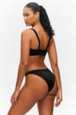 Black - Tanga Bikini Bottoms - 2