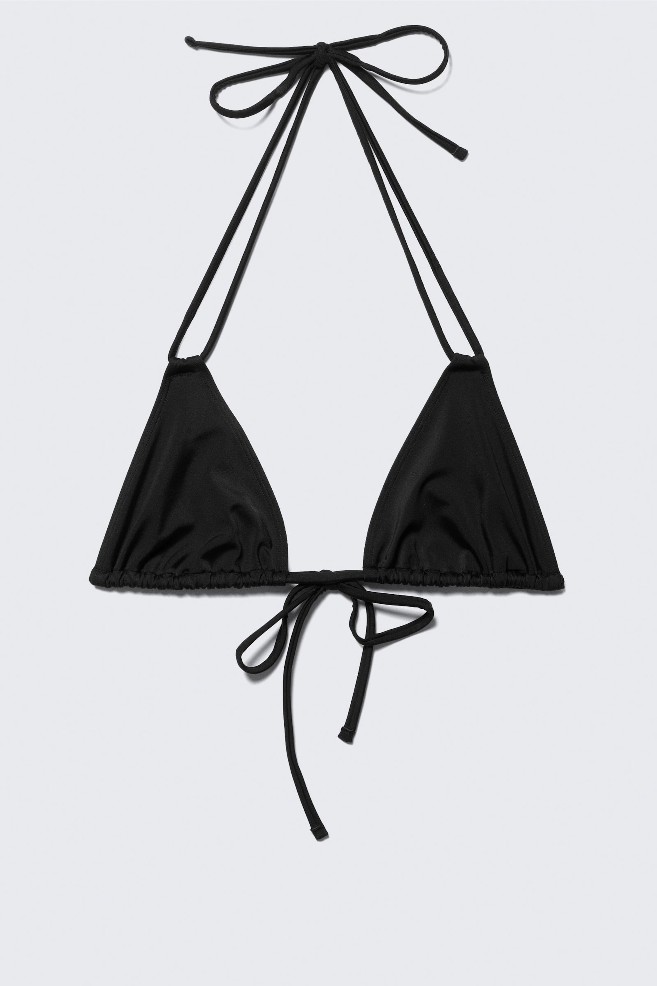 Black - Triangle Halter Bikini Top - 3