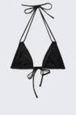 Black - Triangle Halter Bikini Top - 3