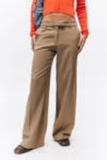 Dusty Mole - Low Waisted Pleated Suiting Trousers - 1