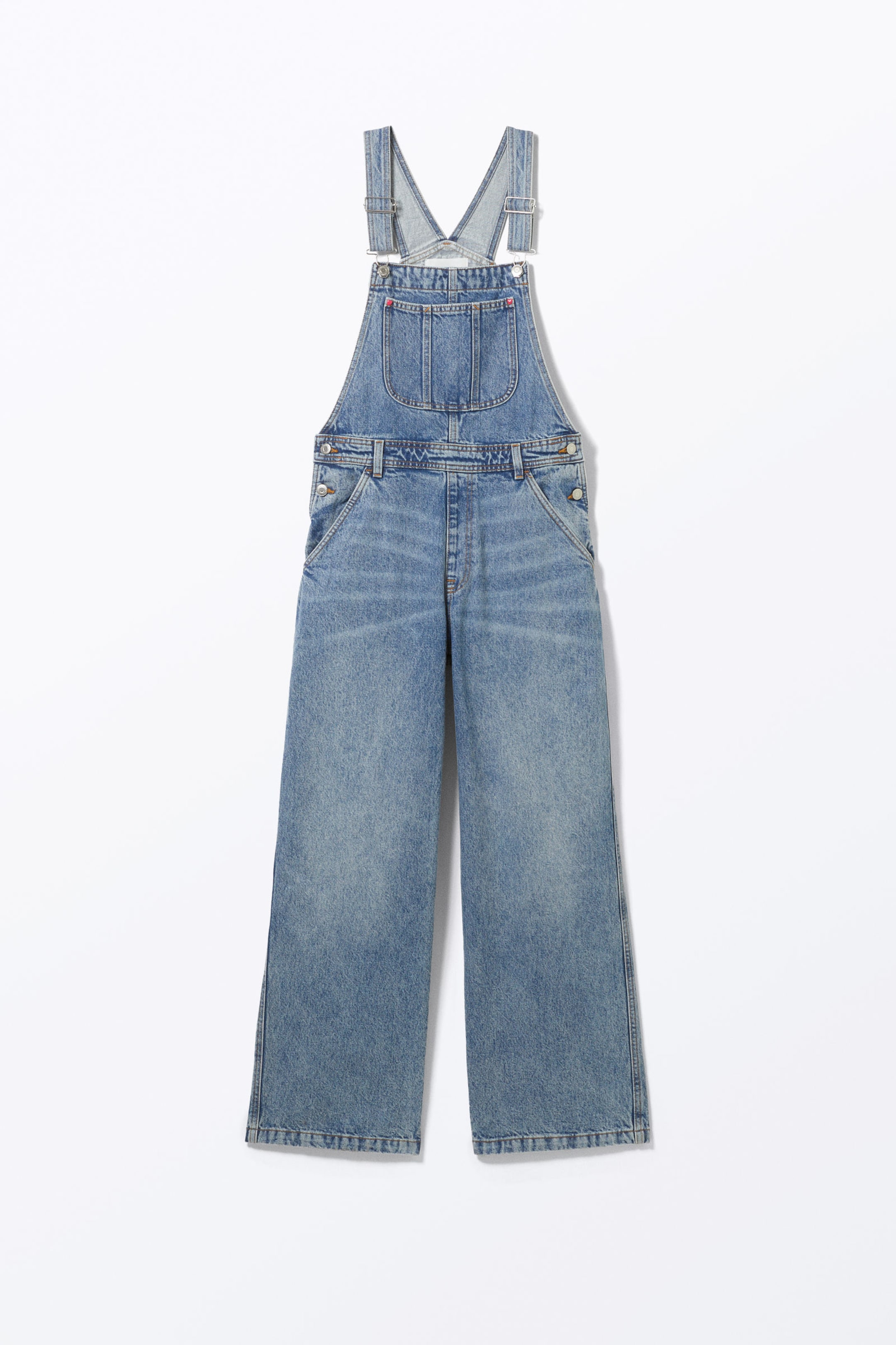 Fresh Blue - Medium Blue - Classic Cotton Denim Dungarees - 4