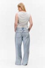 Light Grey Glitter - Sleeveless Boatneck Tank Top - 2