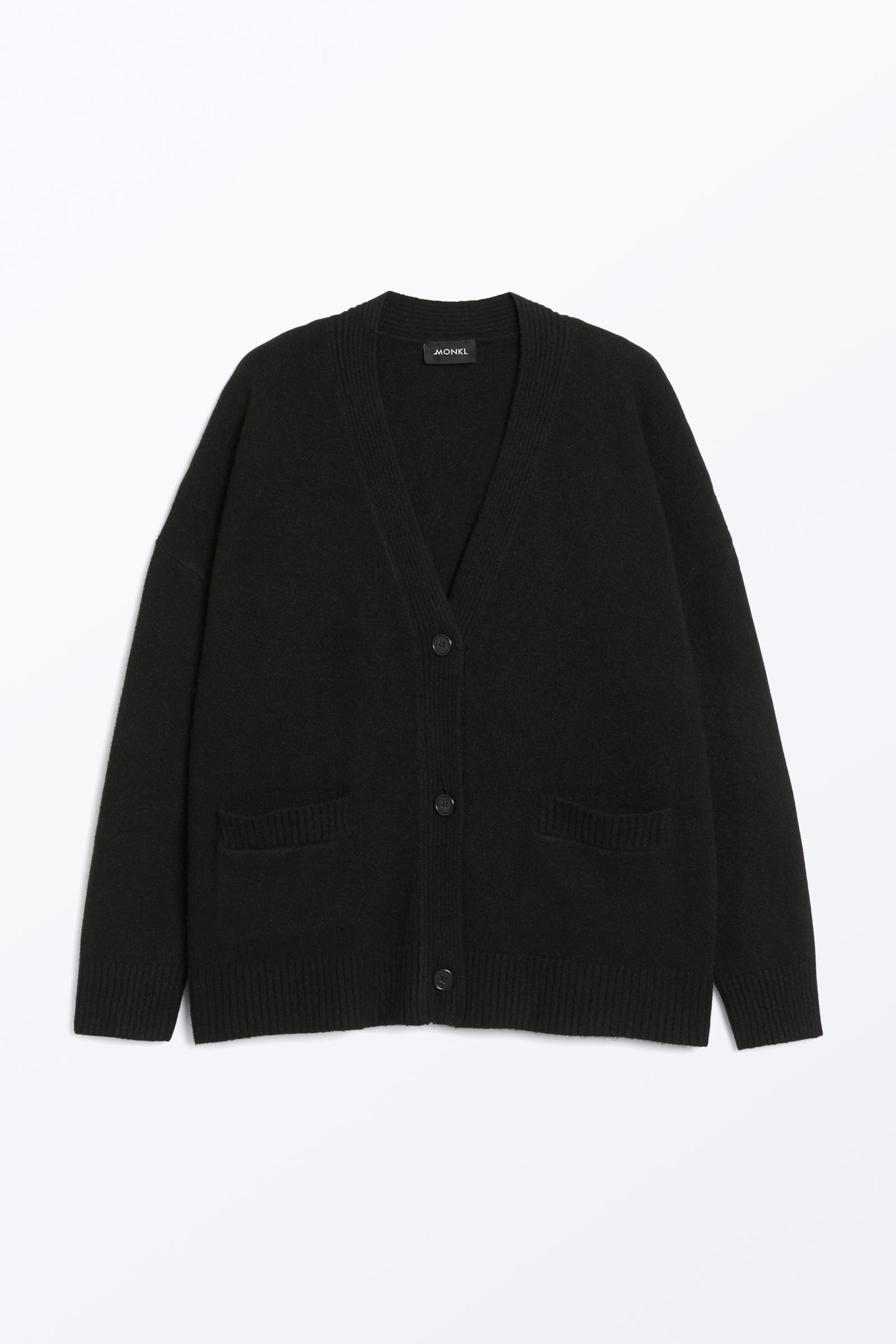 Black - Relaxed knitted cardigan - 3