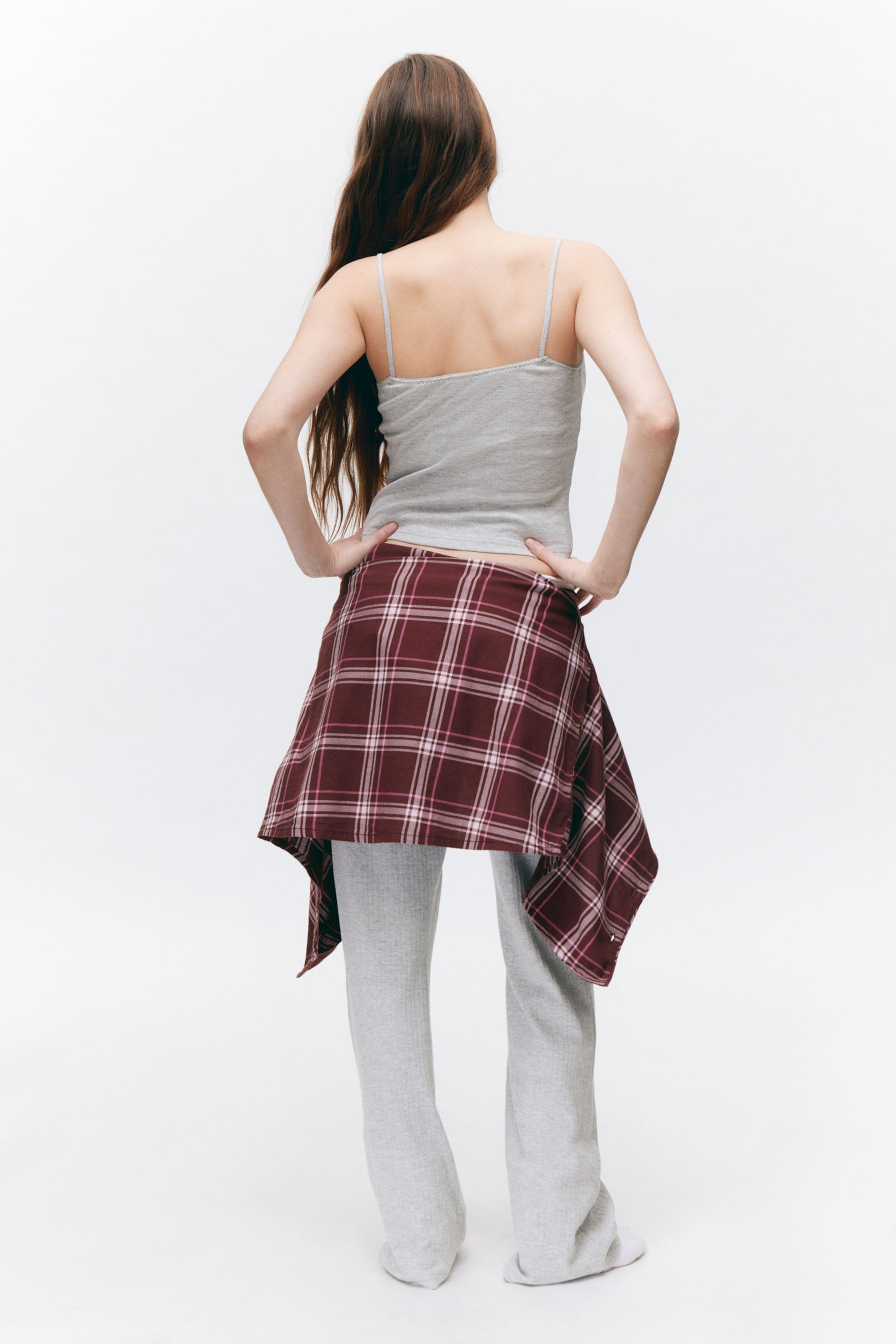 Grey Melange - Pointelle Strap Top - 2