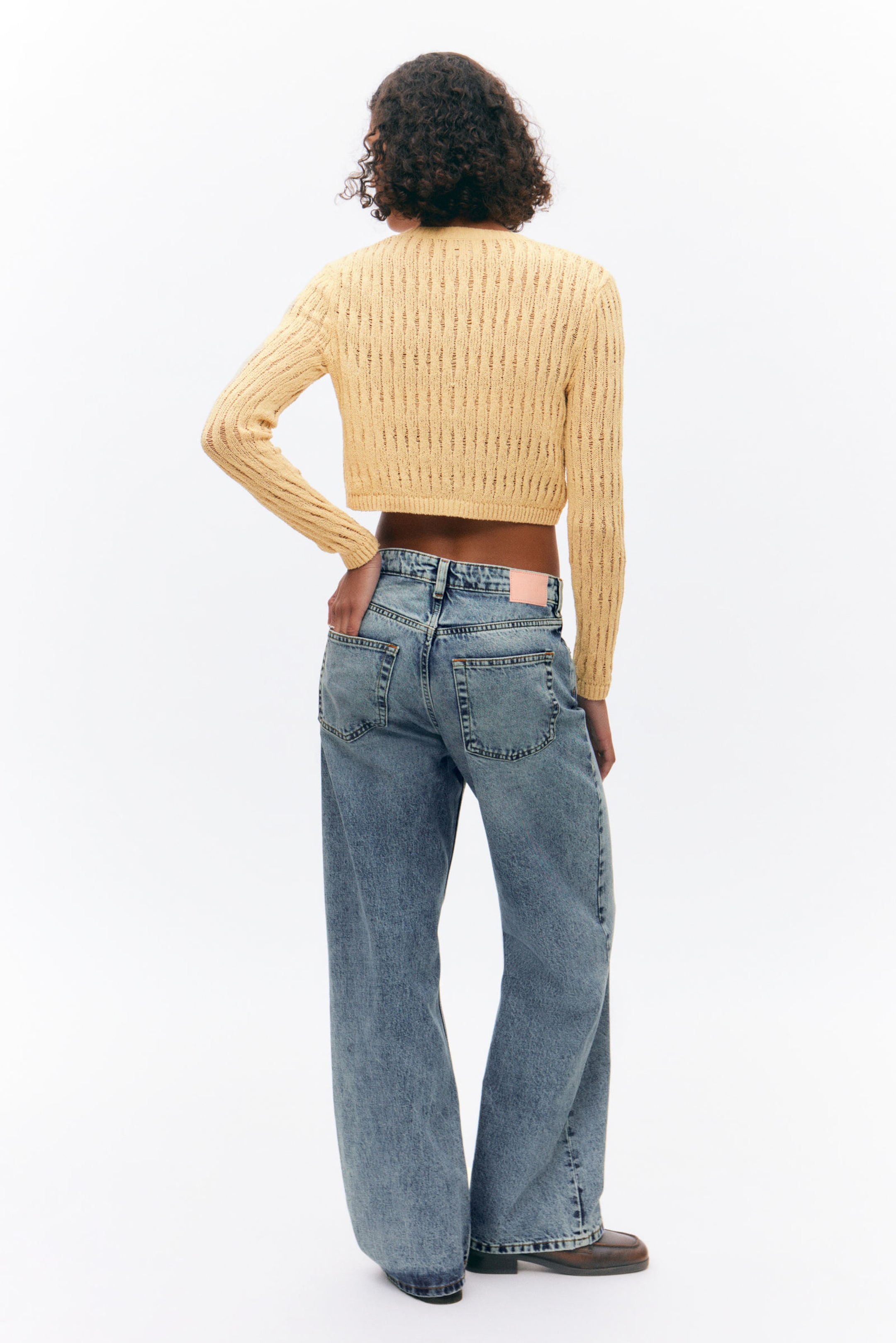 Beige - Fitted Long-Sleeved Knitted Cardigan - 2