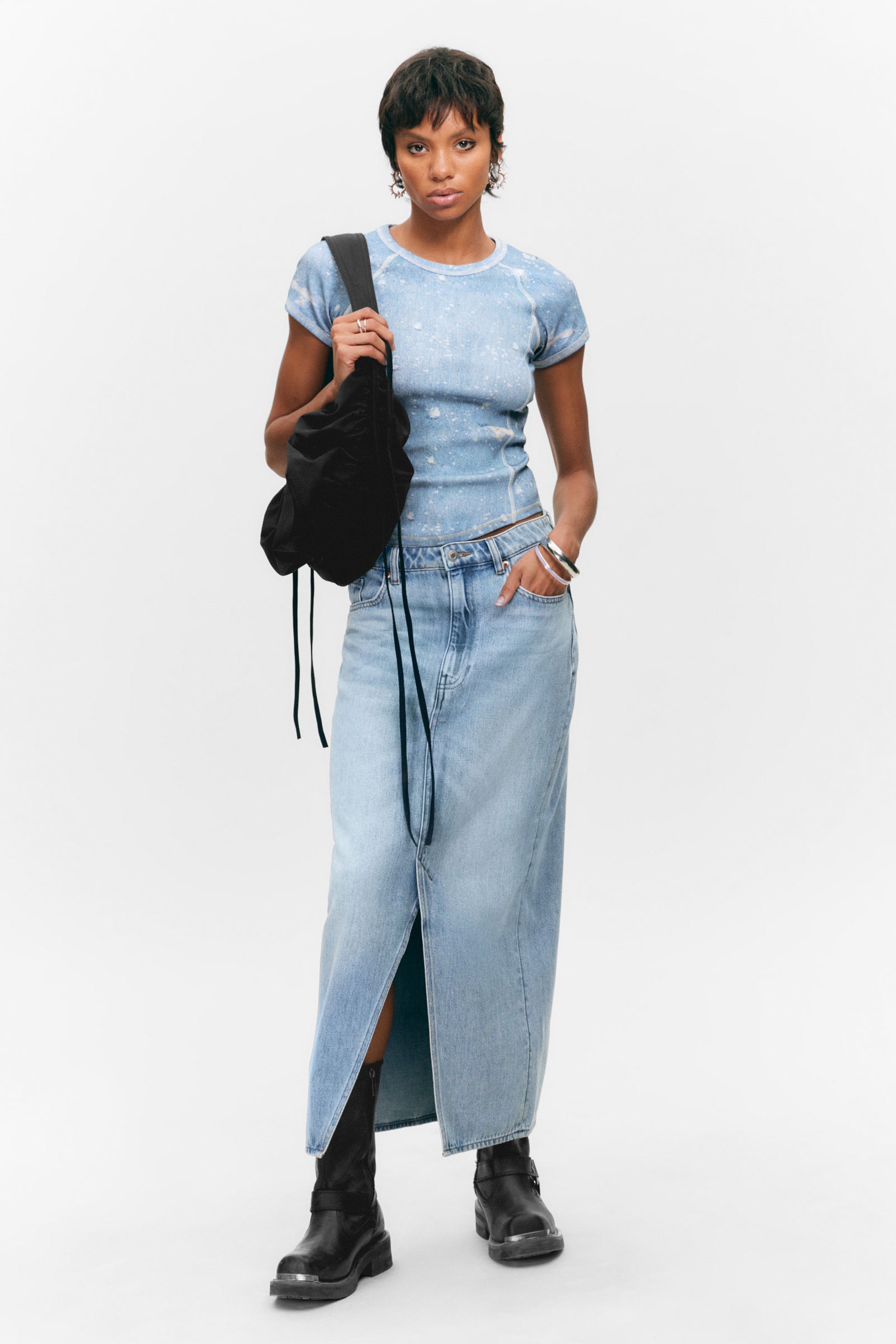 #8898AC - Midi denim skirt - 2
