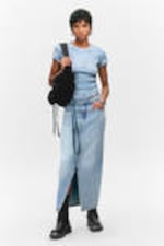 Fresh Blue - Light Blue - Midi denim skirt - 1