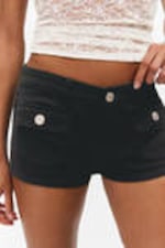 Black - Utility Pocket Mini Shorts - 2