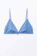 Blue - Pearl Pointelle Triangle Bra - 0