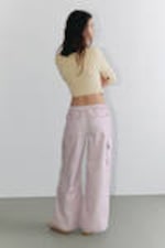 Light Dusty Pink - Relaxed Cotton Cargo Trousers - 3