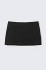Black - Low Waisted Mini Suiting Skirt - 3