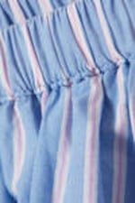 Striped Blue - Balloon Mini Cotton Skirt - 6