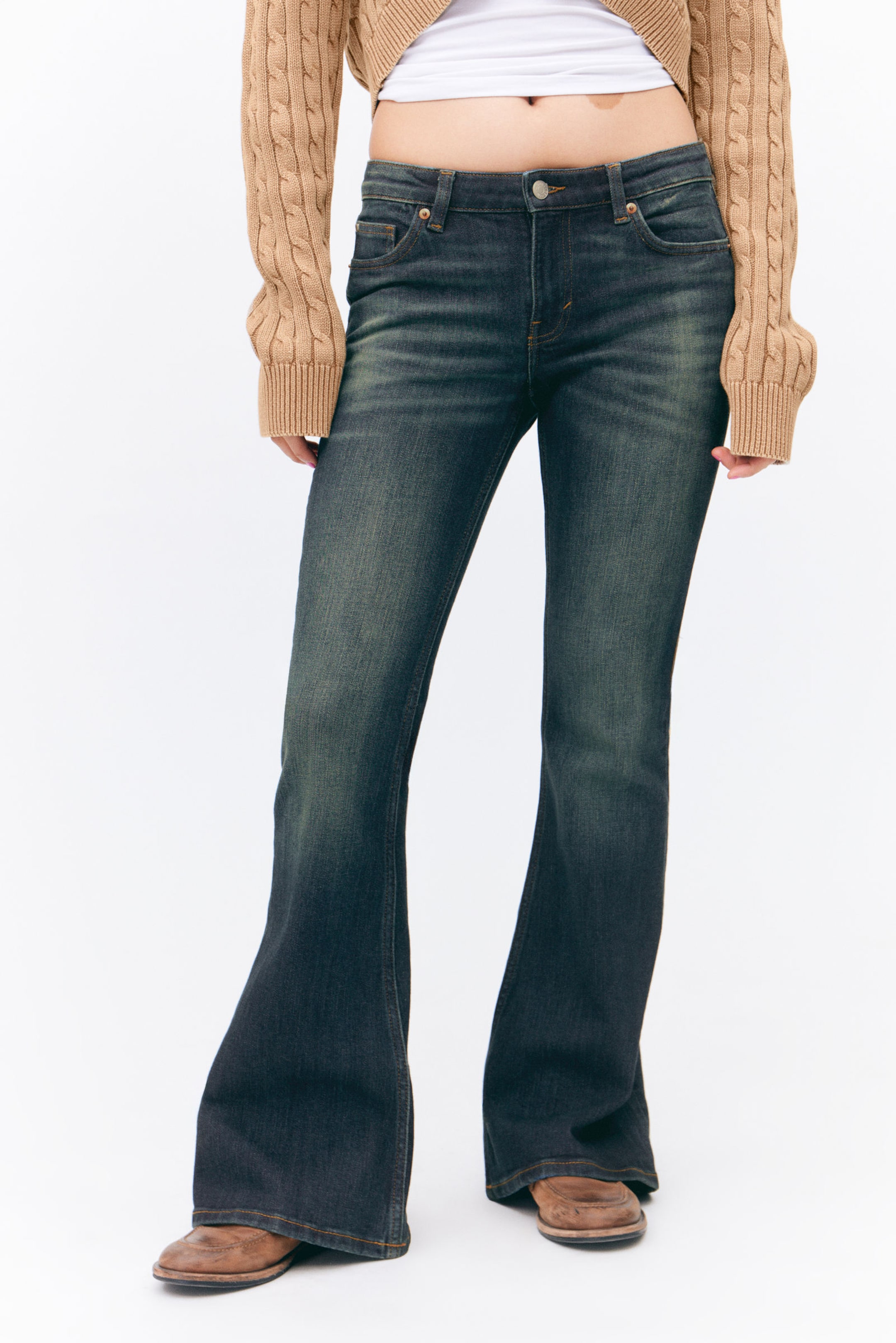 Raven Blue - Dark Blue - Katsumi Low Waist Flared Jeans - 1