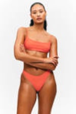 Coral - Structured Brazilian Cut Bikini Bottoms - 1