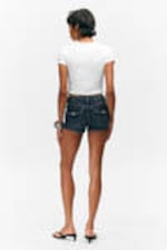 Desert Blue - Dark Blue - Cheri Low Rise Mini Denim Shorts - 3
