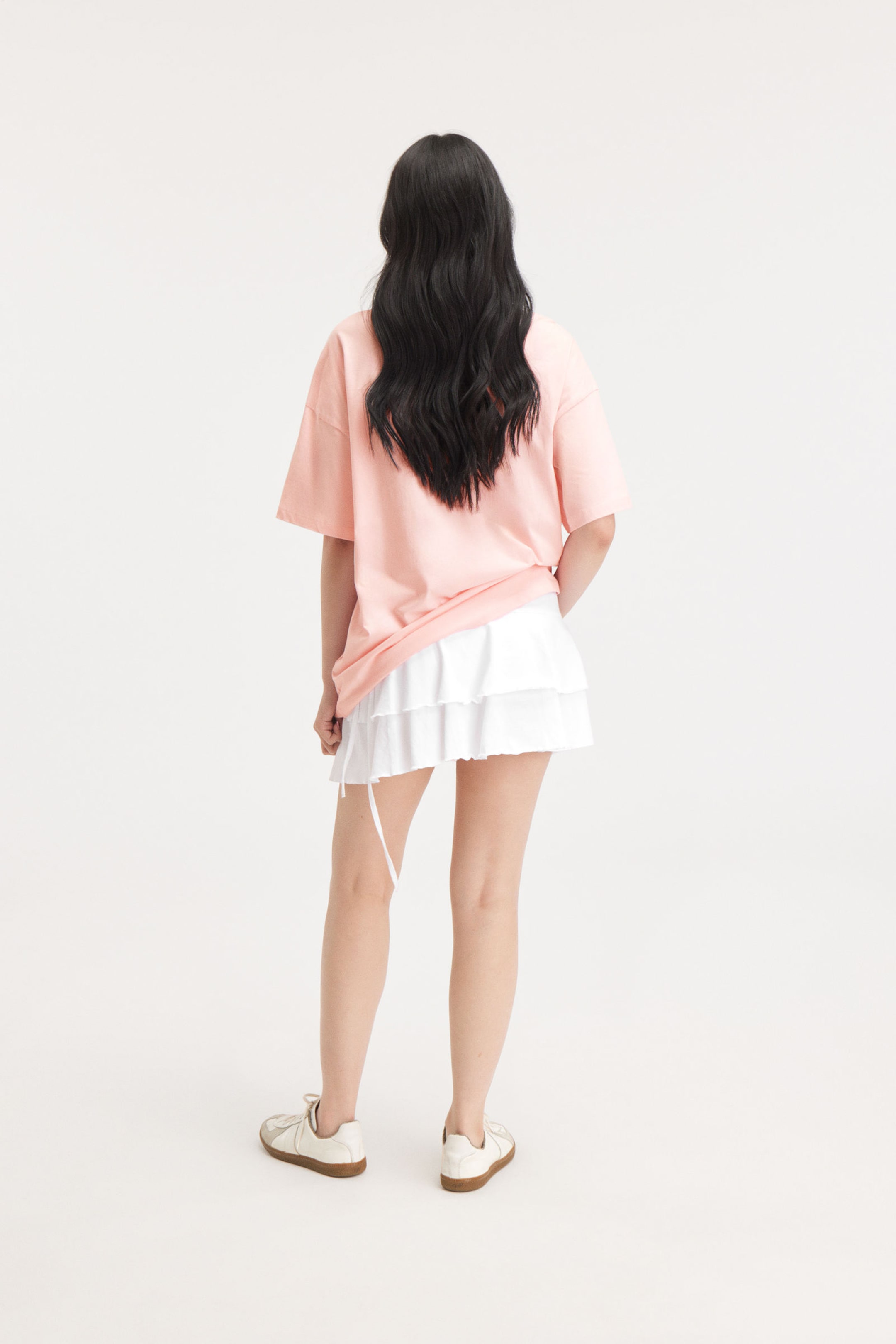 Light Pink - Snake Heart - Oversized Cotton T-shirt - 3