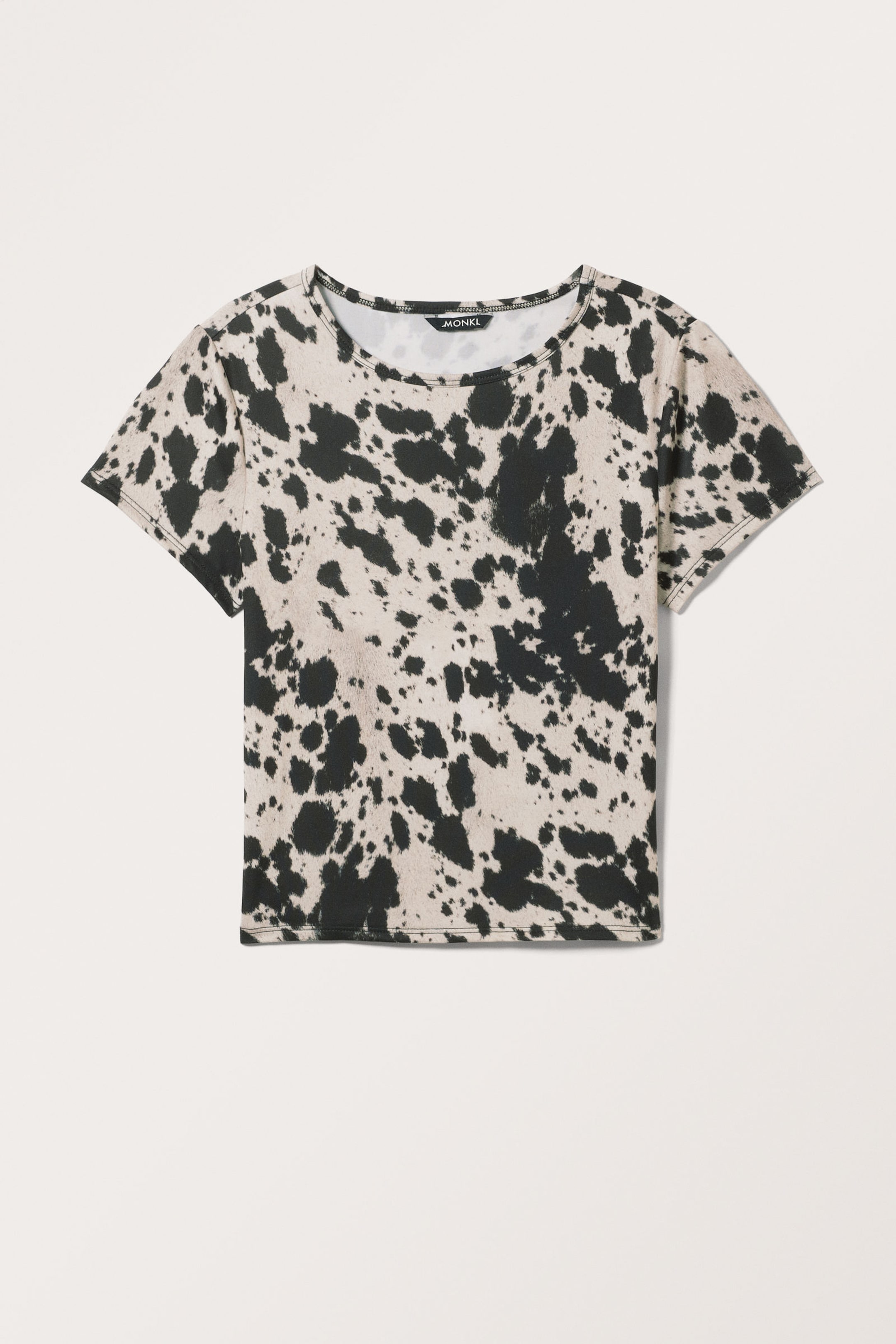 Dusty White - Cow Print - Cropped t-shirt - 3