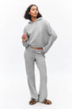 Grey Melange - Cropped Terry Pyjama Hoodie - 0