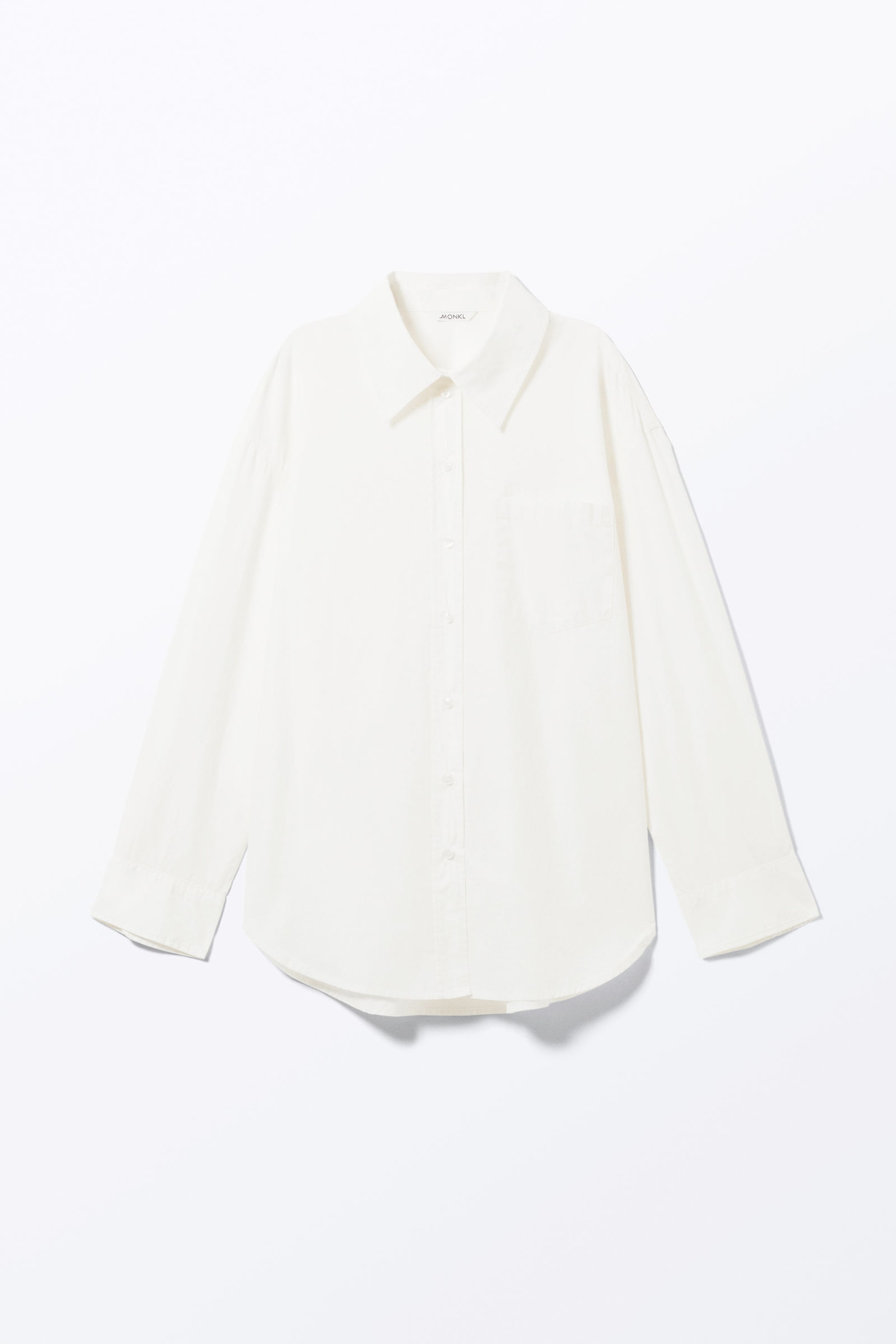 White - Long-Sleeved Oversized Poplin Shirt - 3