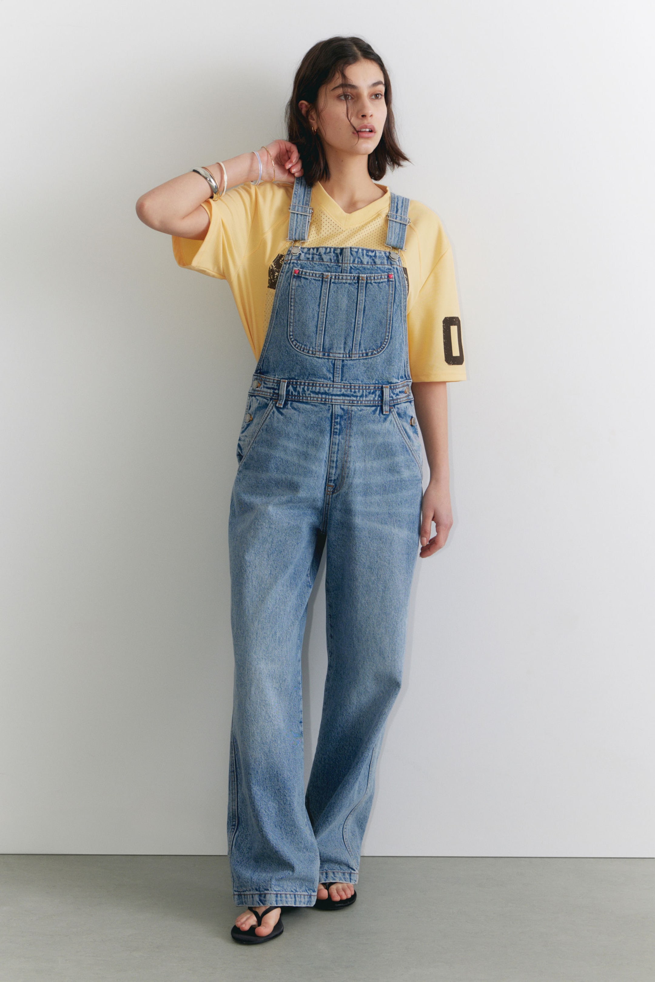 Fresh Blue - Medium Blue - Classic Cotton Denim Dungarees - 0