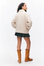 Light Beige - Single-breasted Wool Blend Jacket - 3