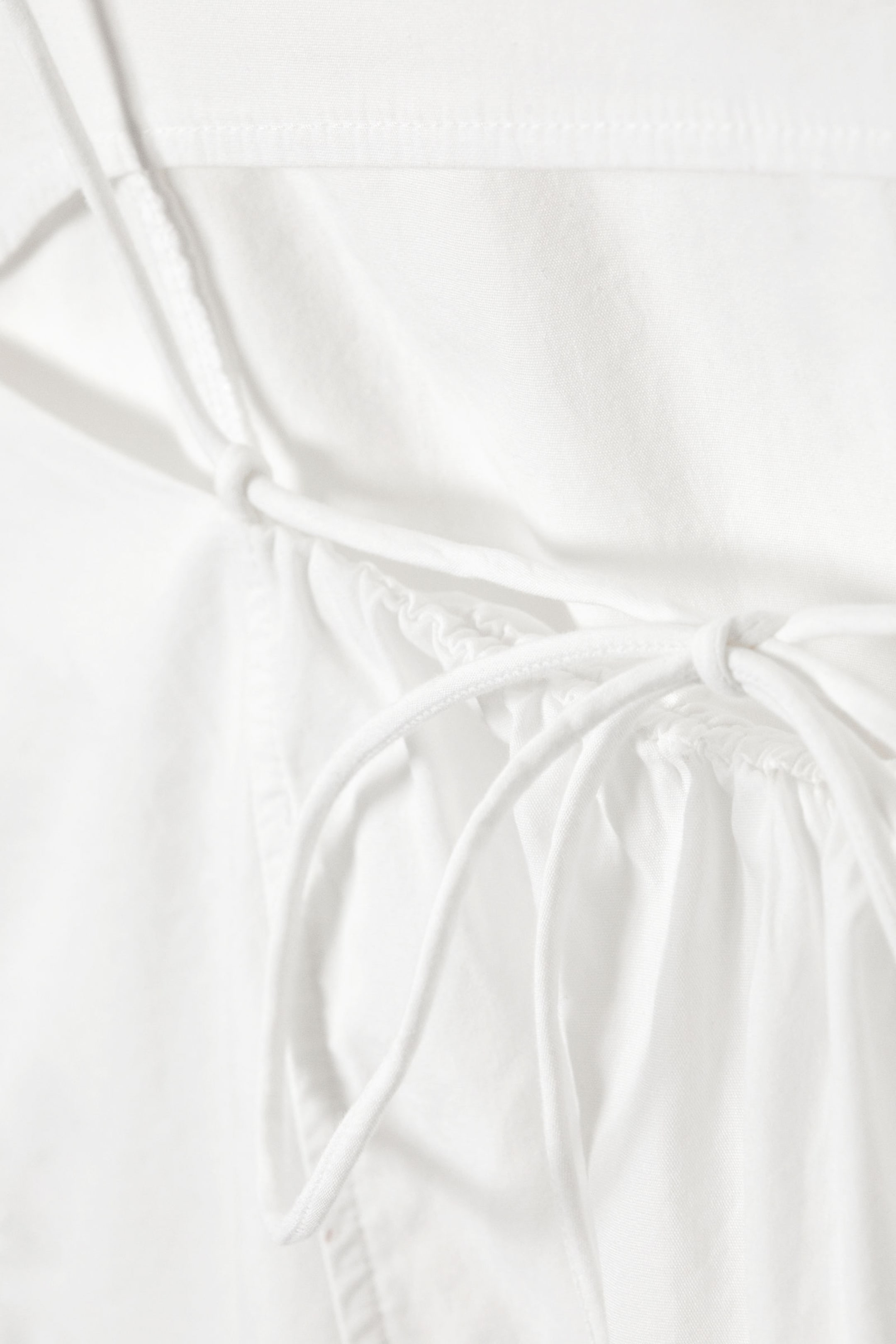 White - Drawstring Poplin Strap Top - 5