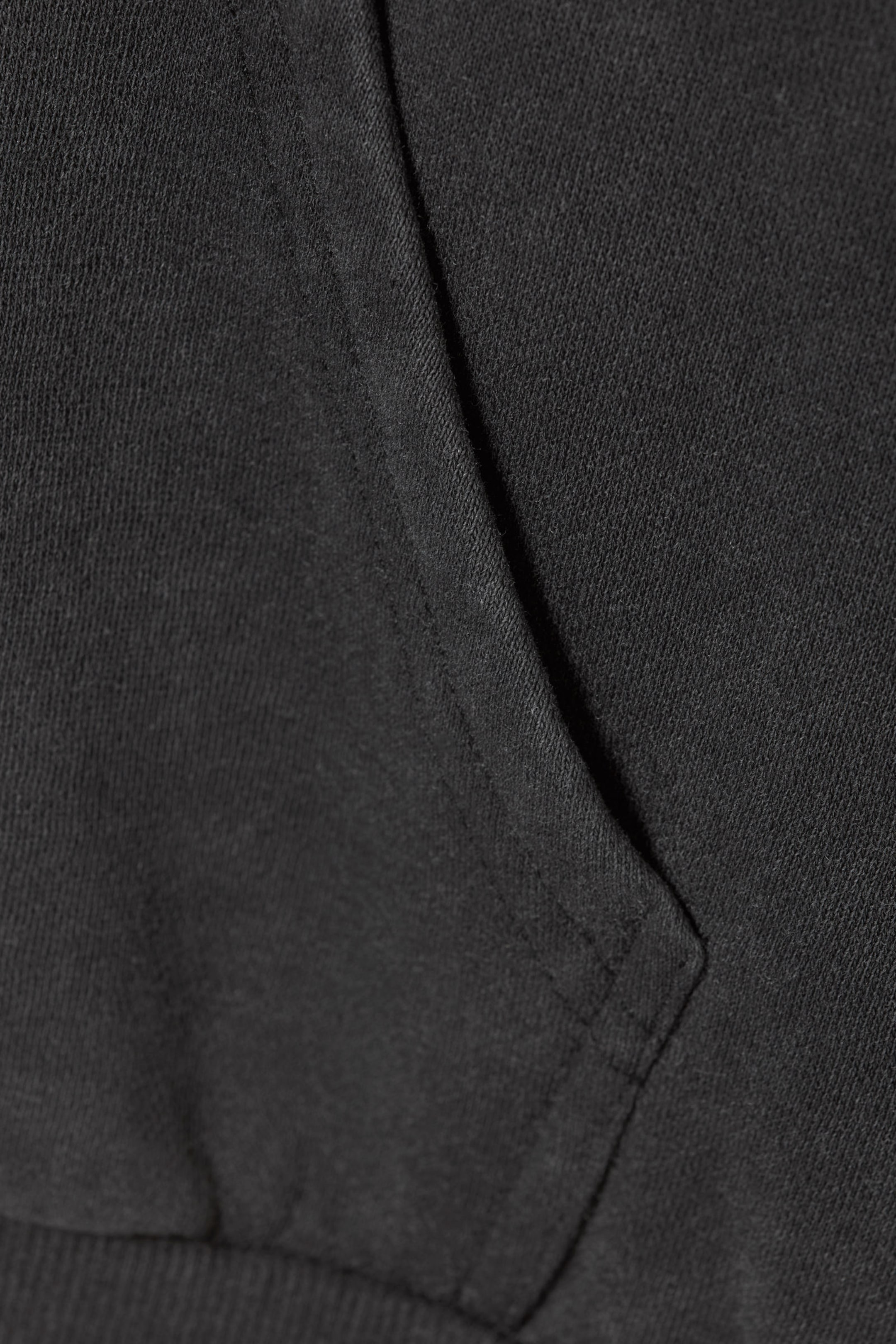 Black - Cropped Zip Hoodie - 4