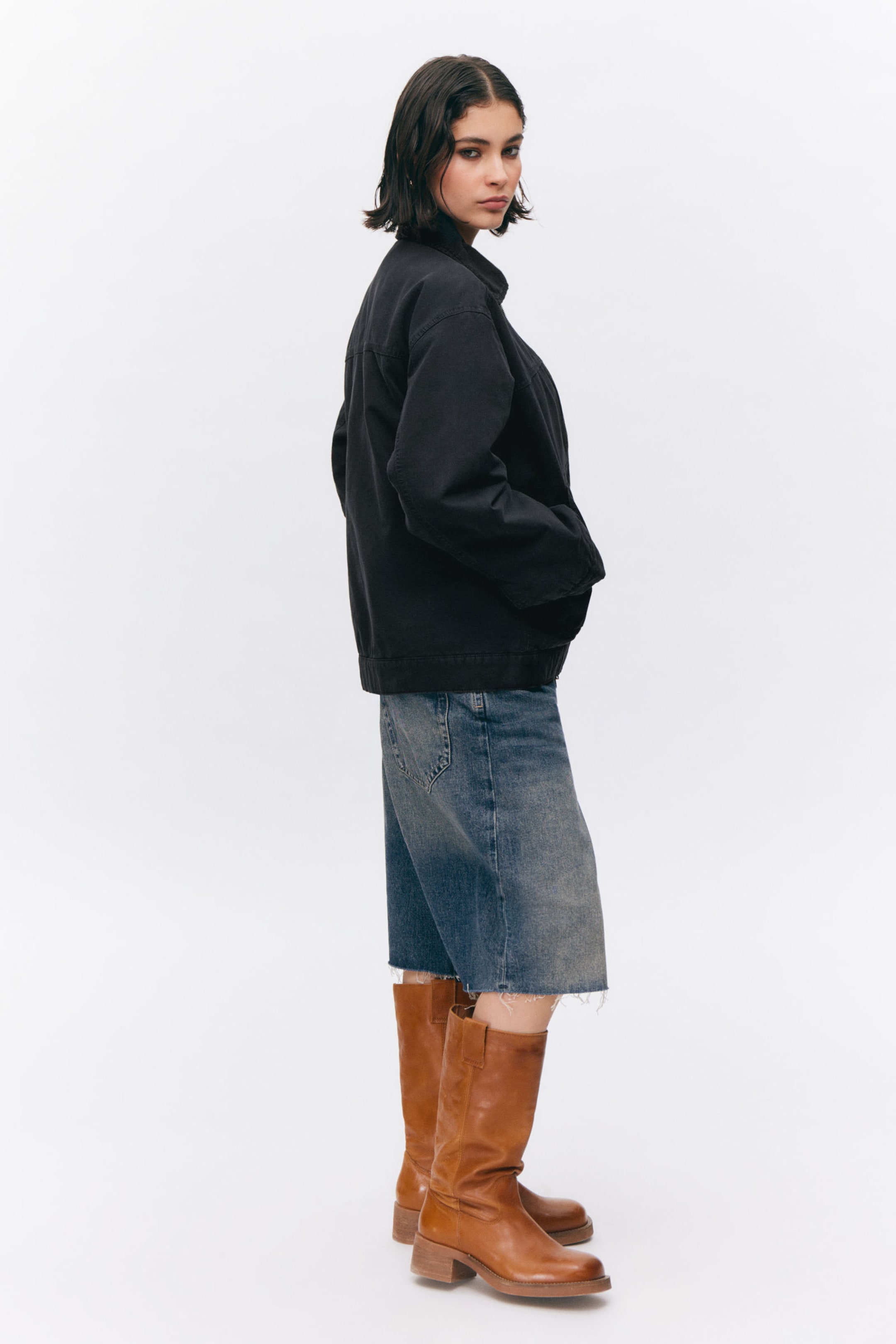 Black - Padded Cotton Canvas Jacket - 3