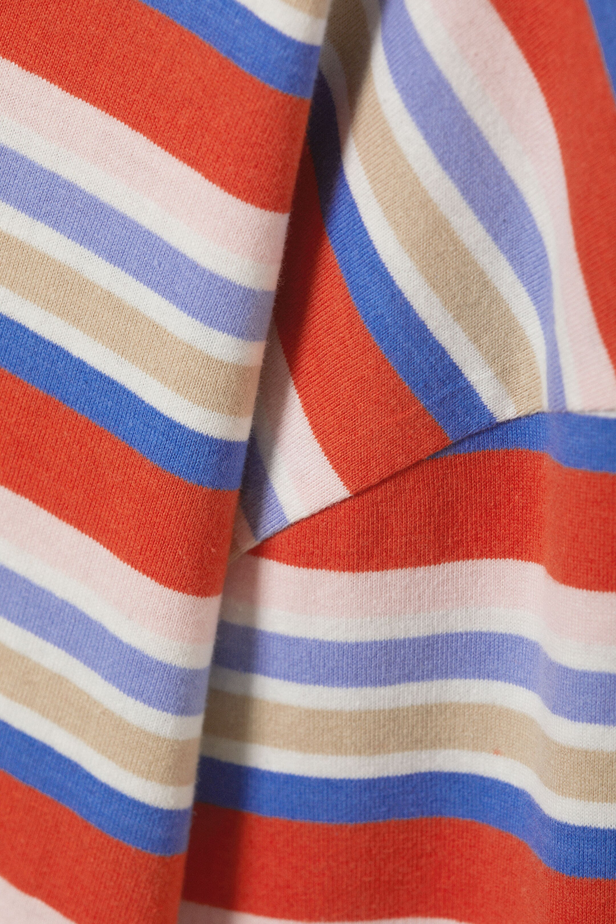 Bright Orange - Multi-stripe - Boxy Sleeve T-Shirt - 4