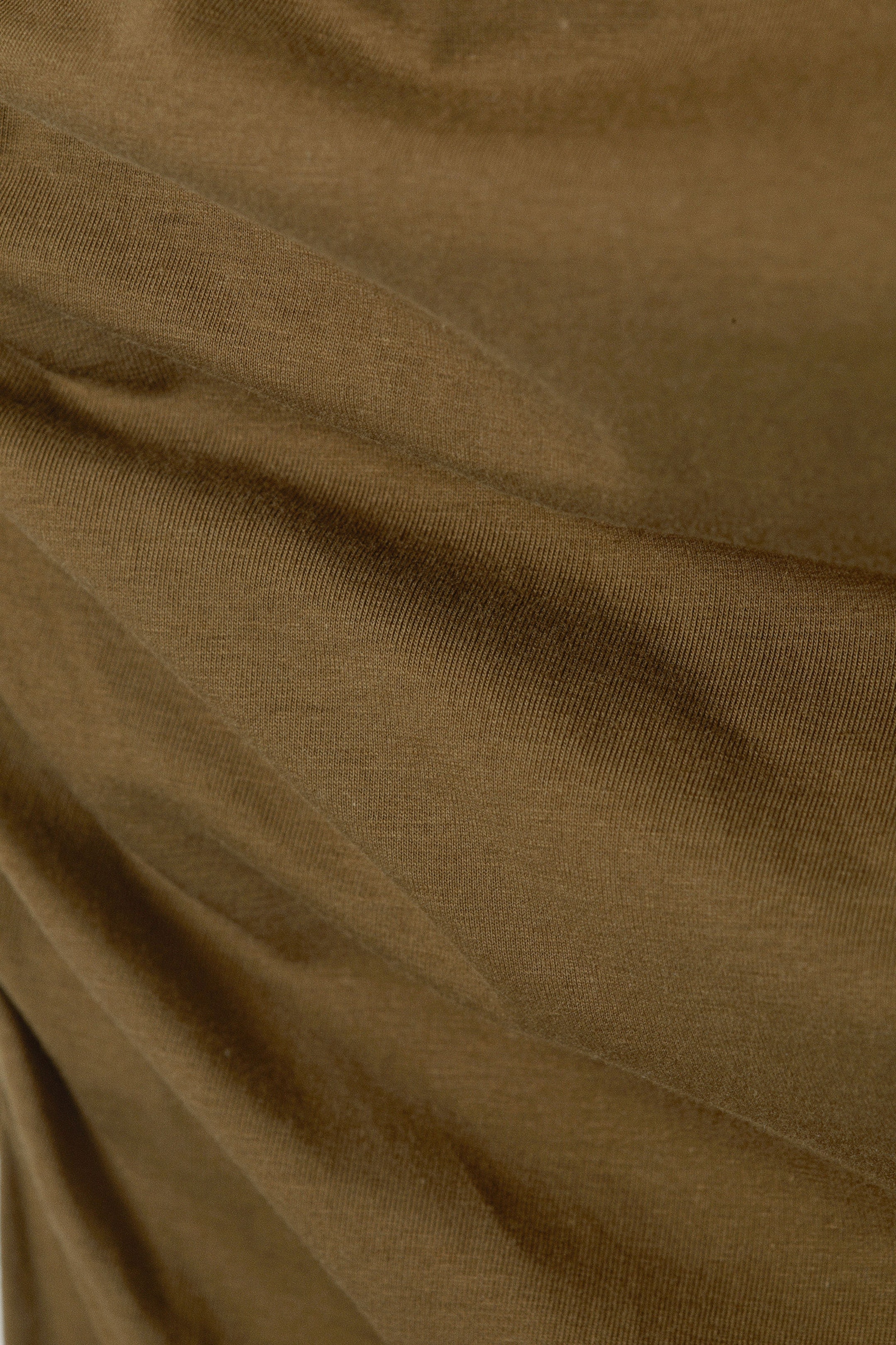 Brown - Gathered Jersey Mini Dress - 4