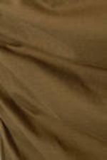 Brown - Gathered Jersey Mini Dress - 4