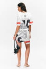 Miami Print - Asymmetric Mesh Varsity Mini Dress - 3