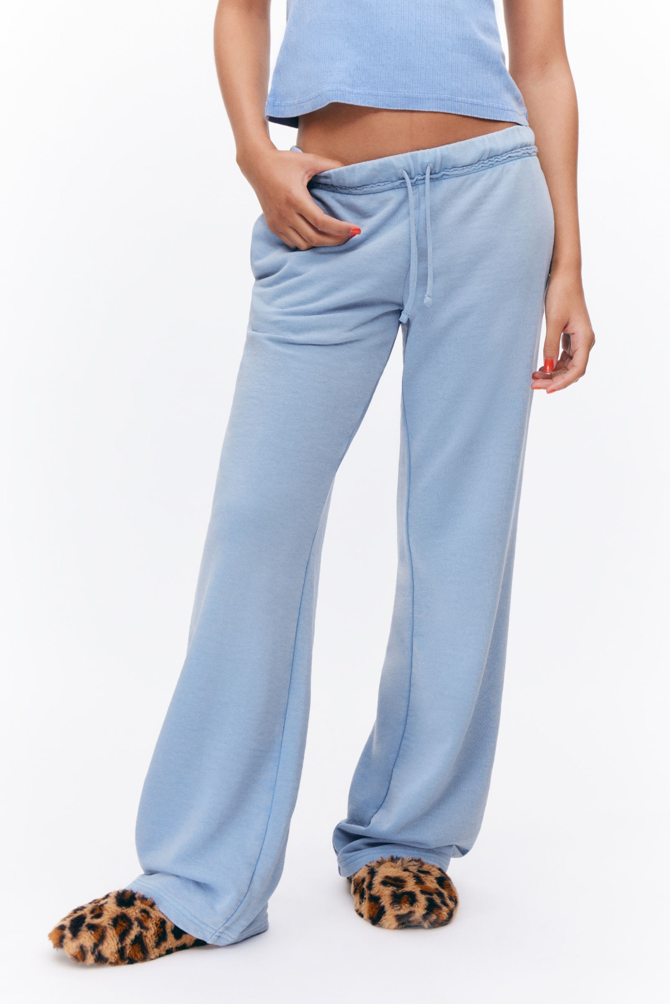Dusty Blue - Soft Terry Pyjama Bottoms - 1