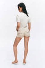 Dusty White - Stardust Shore - Cropped Printed Cotton T-Shirt - 3