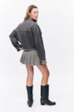 Dark Grey - Cropped Boxy Twill Jacket - 3